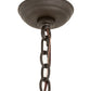 Meyda Lighting Paramount 24" Blackened Brass Pendant Light With White Art Shade Glass