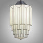 Meyda Lighting Paramount 24" Blackened Brass Pendant Light With White Art Shade Glass