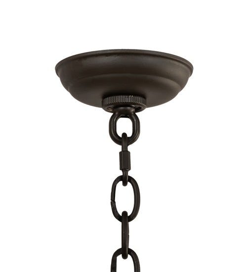 Meyda Lighting Paramount 24" Craftsman Brown Pendant Light With White Opaque Shade Glass