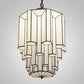 Meyda Lighting Paramount 24" Craftsman Brown Pendant Light With White Opaque Shade Glass