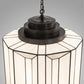Meyda Lighting Paramount 24" Craftsman Brown Pendant Light With White Opaque Shade Glass