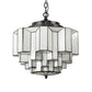 Meyda Lighting Paramount 255168 18" Antique Iron Gate Pendant Light With White Art Shade Glass