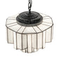 Meyda Lighting Paramount 255168 18" Antique Iron Gate Pendant Light With White Art Shade Glass
