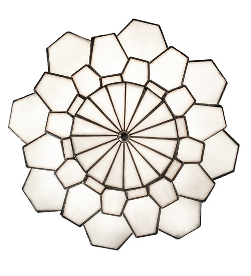 Meyda Lighting Paramount 255168 18" Antique Iron Gate Pendant Light With White Art Shade Glass