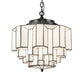 Meyda Lighting Paramount 255168 18" Antique Iron Gate Pendant Light With White Art Shade Glass