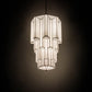 Meyda Lighting Paramount 28" 3-Light Craftsman Brown Pendant Light With White Art Shade Glass