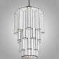 Meyda Lighting Paramount 28" 3-Light Craftsman Brown Pendant Light With White Art Shade Glass