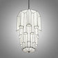 Meyda Lighting Paramount 28" 3-Light Craftsman Brown Pendant Light With White Art Shade Glass
