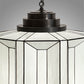 Meyda Lighting Paramount 28" 3-Light Craftsman Brown Pendant Light With White Art Shade Glass