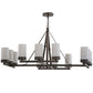 Meyda Lighting Parker 48" 12-Light Classic Rust Chandelier With Fleshtone Idalight Shade