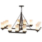 Meyda Lighting Parker 48" 12-Light Classic Rust Chandelier With Fleshtone Idalight Shade