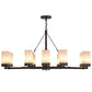 Meyda Lighting Parker 48" 12-Light Classic Rust Chandelier With Fleshtone Idalight Shade