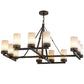 Meyda Lighting Parker 48" 12-Light Classic Rust Chandelier With Fleshtone Idalight Shade
