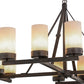 Meyda Lighting Parker 48" 12-Light Classic Rust Chandelier With Fleshtone Idalight Shade