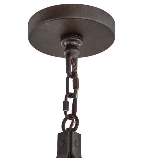Meyda Lighting Parker 48" 12-Light Classic Rust Chandelier With Fleshtone Idalight Shade