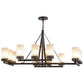 Meyda Lighting Parker 48" 12-Light Classic Rust Chandelier With Fleshtone Idalight Shade