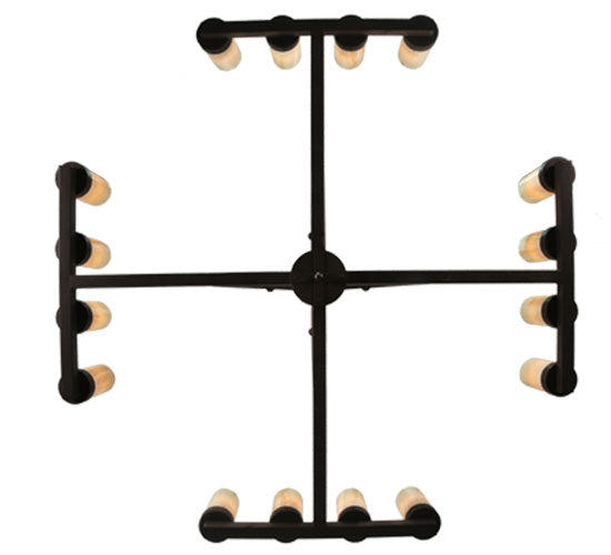 Meyda Lighting Parker 60" 16-Light Cafe Noir Chandelier With Sahara Taupe Idalight Shade