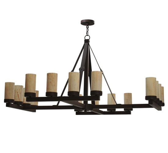 Meyda Lighting Parker 60" 16-Light Cafe Noir Chandelier With Sahara Taupe Idalight Shade
