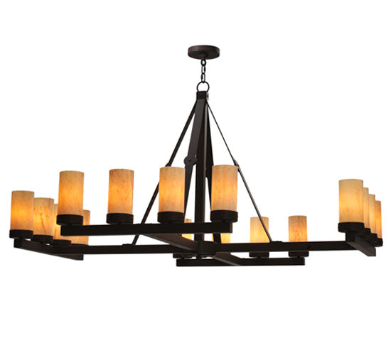 Meyda Lighting Parker 60" 16-Light Cafe Noir Chandelier With Sahara Taupe Idalight Shade