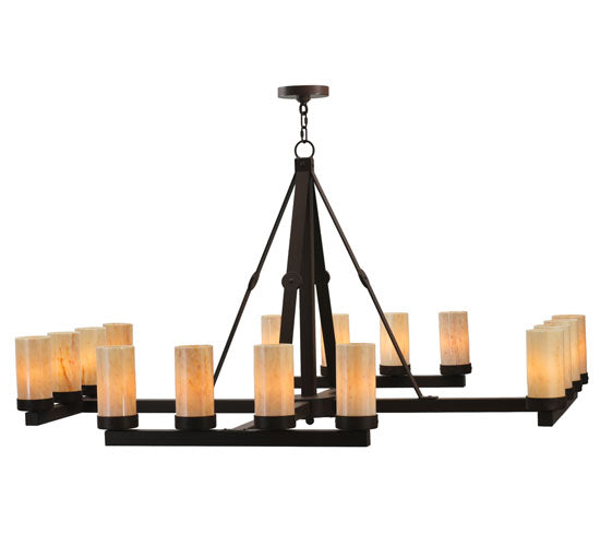 Meyda Lighting Parker 60" 16-Light Cafe Noir Chandelier With Sahara Taupe Idalight Shade