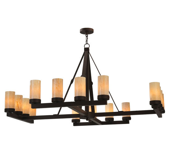Meyda Lighting Parker 60" 16-Light Cafe Noir Chandelier With Sahara Taupe Idalight Shade