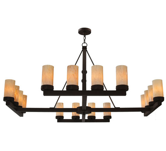 Meyda Lighting Parker 60" 16-Light Cafe Noir Chandelier With Sahara Taupe Idalight Shade