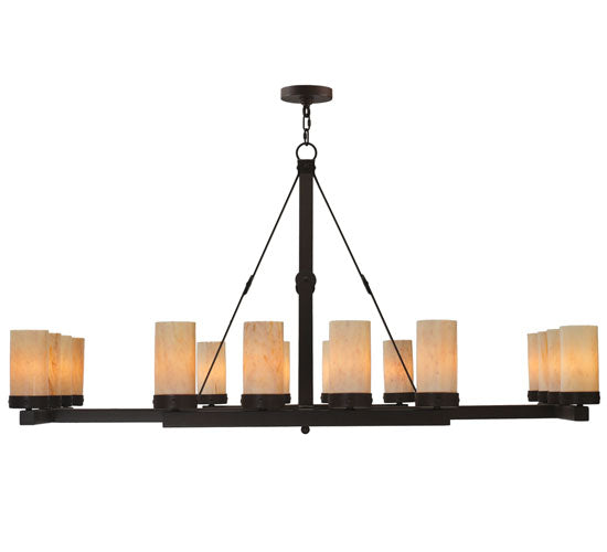 Meyda Lighting Parker 60" 16-Light Cafe Noir Chandelier With Sahara Taupe Idalight Shade