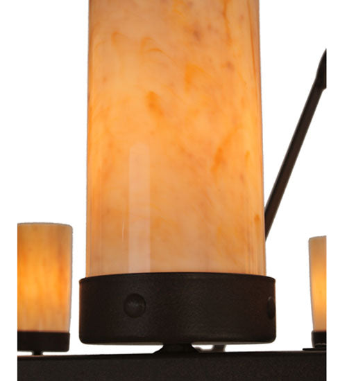 Meyda Lighting Parker 60" 16-Light Cafe Noir Chandelier With Sahara Taupe Idalight Shade