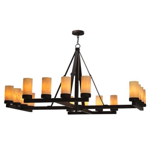 Meyda Lighting Parker 60" 16-Light Cafe Noir Chandelier With Sahara Taupe Idalight Shade