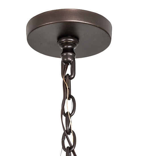 Meyda Lighting Parker Henry 36" 12-Light Mahogany Bronze Chandelier With Clear Seeded Shade Glass