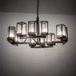 Meyda Lighting Parker Henry 36" 12-Light Mahogany Bronze Chandelier With Clear Seeded Shade Glass