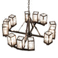Meyda Lighting Parker Henry 36" 12-Light Mahogany Bronze Chandelier With Clear Seeded Shade Glass