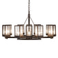 Meyda Lighting Parker Henry 36" 12-Light Mahogany Bronze Chandelier With Clear Seeded Shade Glass