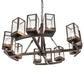 Meyda Lighting Parker Henry 36" 12-Light Mahogany Bronze Chandelier With Clear Seeded Shade Glass