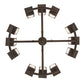 Meyda Lighting Parker Henry 36" 12-Light Mahogany Bronze Chandelier With Clear Seeded Shade Glass