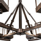 Meyda Lighting Parker Henry 36" 12-Light Mahogany Bronze Chandelier With Clear Seeded Shade Glass