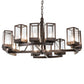 Meyda Lighting Parker Henry 36" 12-Light Mahogany Bronze Chandelier With Clear Seeded Shade Glass
