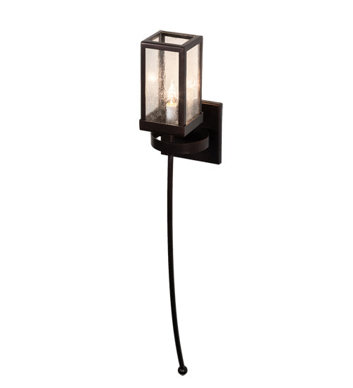 Meyda Lighting Parker Henry 6" Antiquity Wall Sconce With Clear Seeded Shade Glass