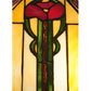 Meyda Lighting Parker Poppy 23" 2-Light Mahogany Bronze Table Lamp With Multi-Colored Shade Glass