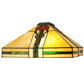 Meyda Lighting Parker Poppy 23" 2-Light Mahogany Bronze Table Lamp With Multi-Colored Shade Glass