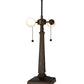 Meyda Lighting Parker Poppy 23" 2-Light Mahogany Bronze Table Lamp With Multi-Colored Shade Glass