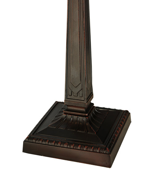 Meyda Lighting Parker Poppy 23" 2-Light Mahogany Bronze Table Lamp With Multi-Colored Shade Glass
