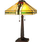 Meyda Lighting Parker Poppy 23" 2-Light Mahogany Bronze Table Lamp With Multi-Colored Shade Glass