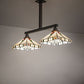Meyda Lighting Parker Poppy 39" 2-Light Craftsman Brown Island Pendant Light With Multi-Colored Shade Glass