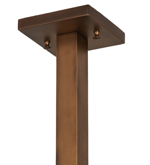 Meyda Lighting Parker Poppy 39" 2-Light Light Craftsman Brown Island Pendant Light With Multi-Colored Shade Glass
