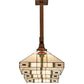 Meyda Lighting Parker Poppy 39" 2-Light Light Craftsman Brown Island Pendant Light With Multi-Colored Shade Glass
