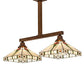 Meyda Lighting Parker Poppy 39" 2-Light Light Craftsman Brown Island Pendant Light With Multi-Colored Shade Glass