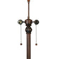 Meyda Lighting Parker Poppy 62" 2-Light Mahogany Bronze Floor Lamp With Beige and Green Shade Glass