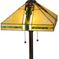 Meyda Lighting Parker Poppy 62" 2-Light Mahogany Bronze Floor Lamp With Beige and Green Shade Glass