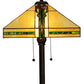 Meyda Lighting Parker Poppy 62" 2-Light Mahogany Bronze Floor Lamp With Beige and Green Shade Glass